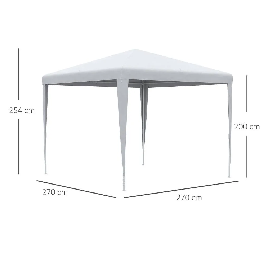 OUTSUNNY Garden Gazebo Marquee Party Tent Wedding Canopy Patio 2.7 x 2.7m in White 3