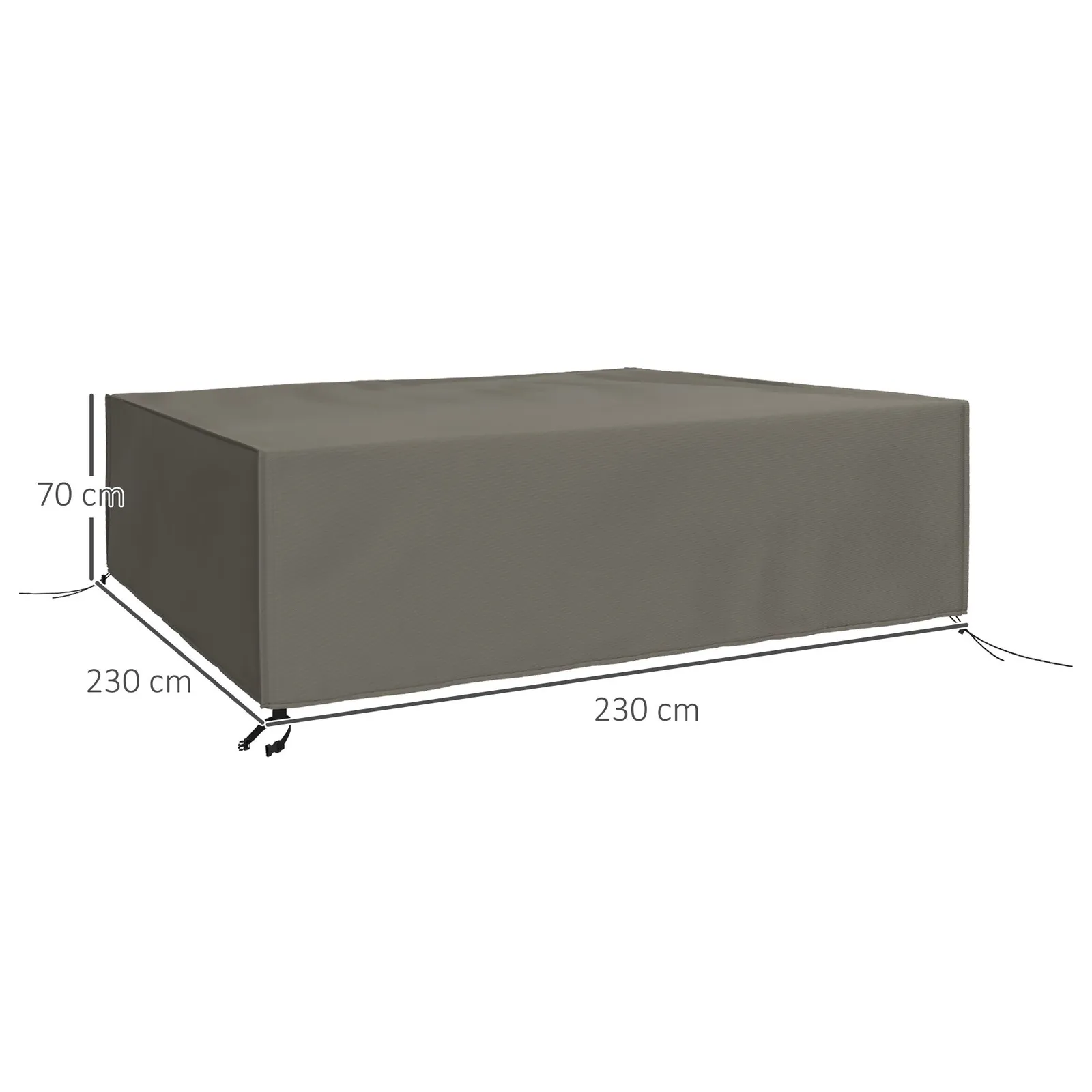 OUTSUNNY Large Garden Set Square Cover Outdoor Furniture Waterproof Resist Fade in Grey 3