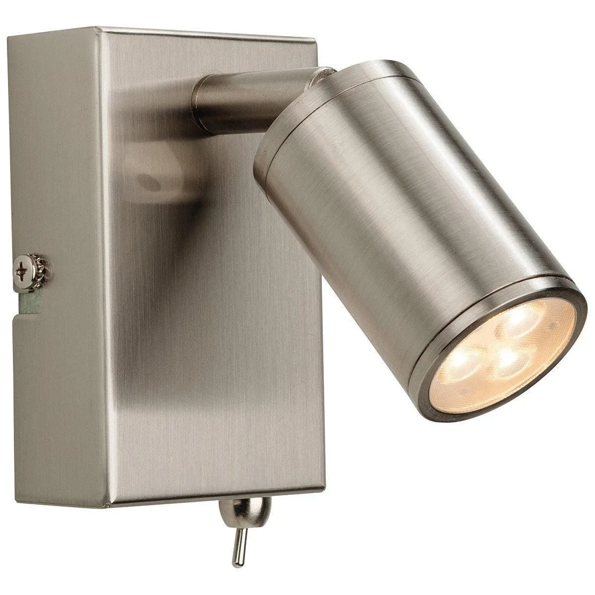 Netlighting Orion LED 3 Light Indoor Wall Spotlight (Switched) Brushed Steel in Grey