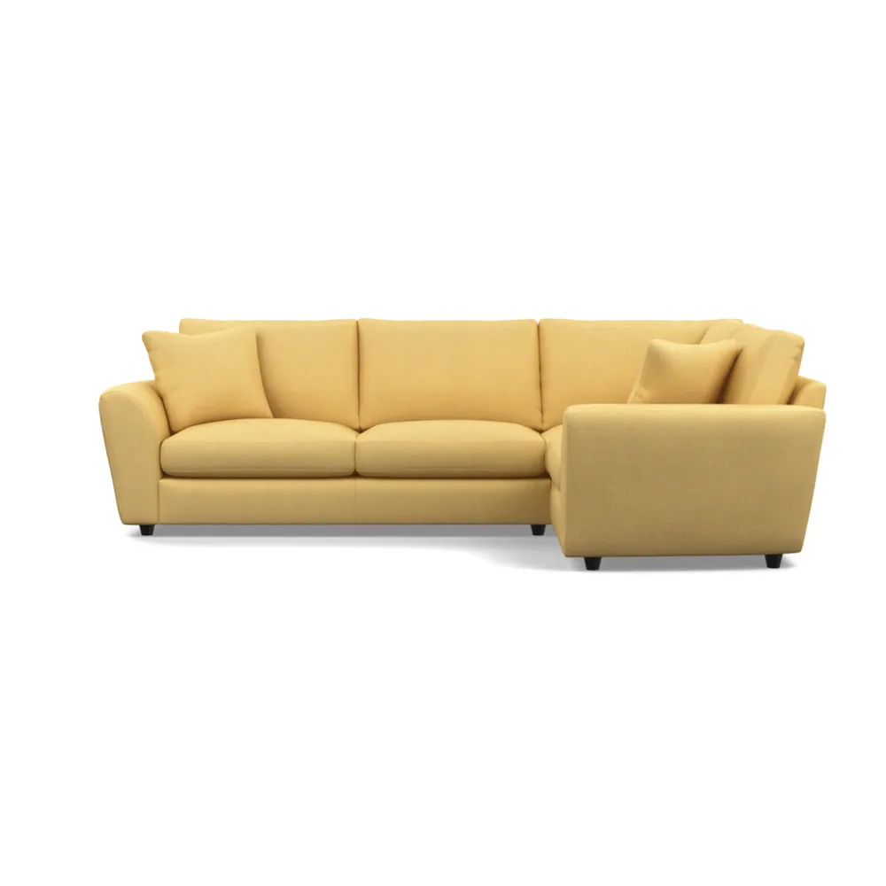 Heal's Snooze Right Hand Facing Corner Sofa Tejo Recycled Ochre Black Feet