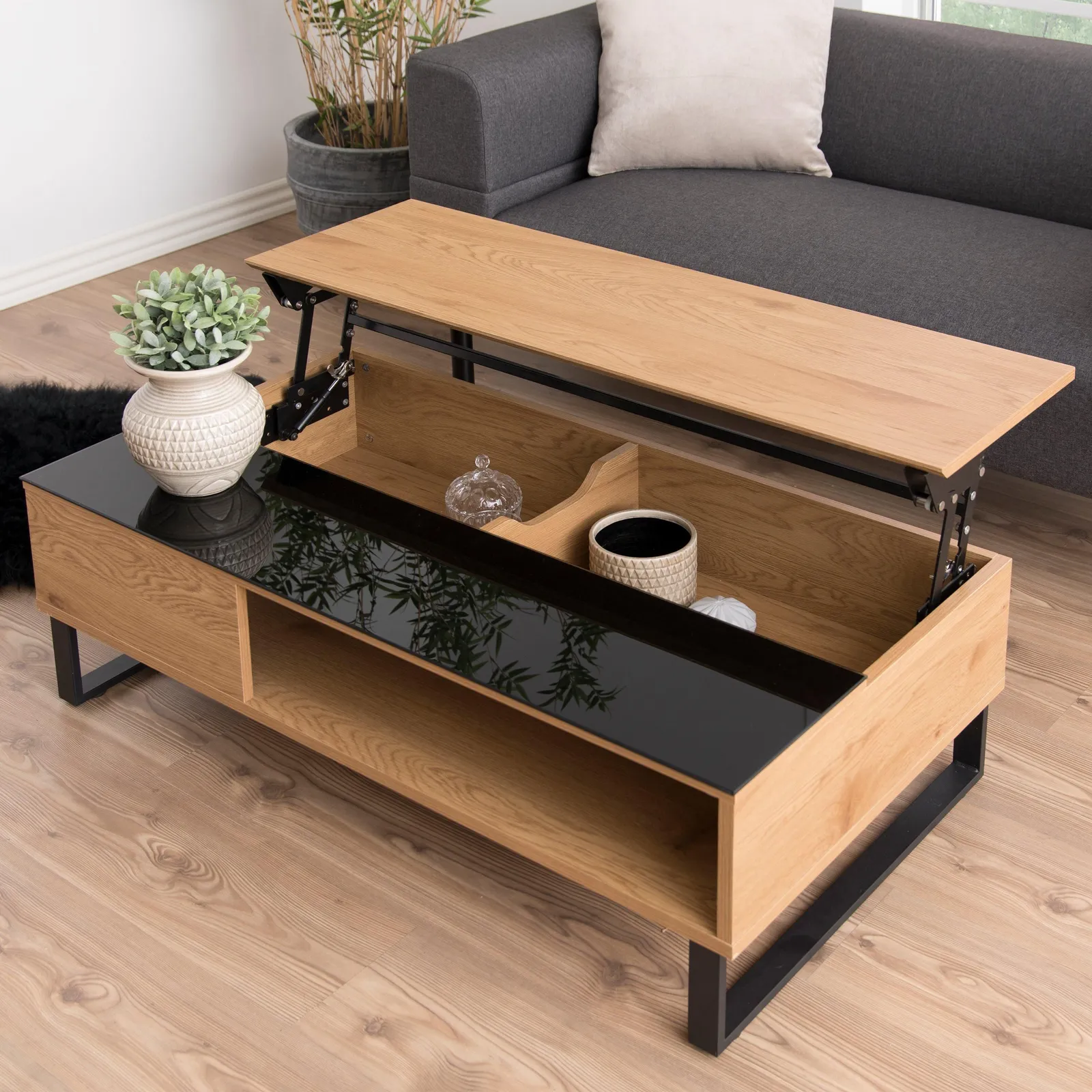 Furniture To Go Azalea Coffee Table in Black & Oak 5