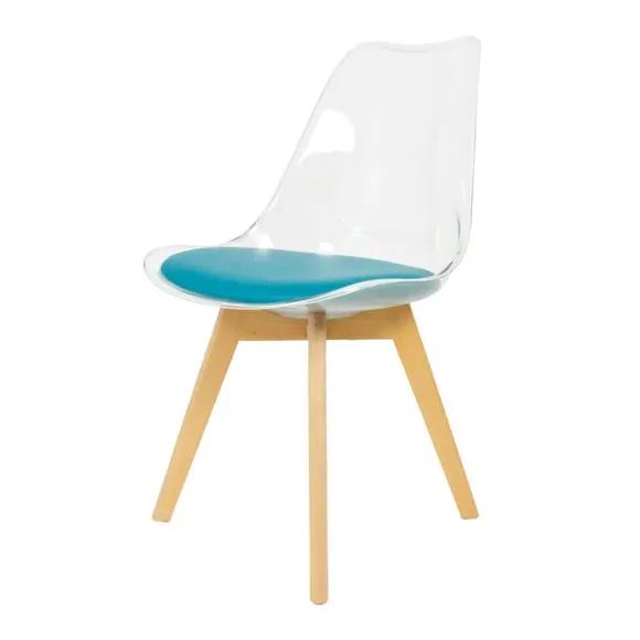 Fusion Living Soho Clear Plastic Dining Chair with Squared Legs 2