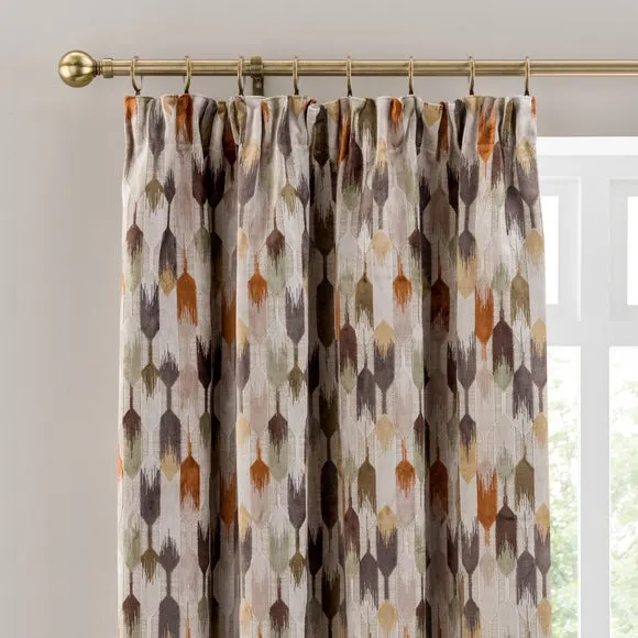 Kelso Cut Velvet Pencil Pleat Curtains 1
