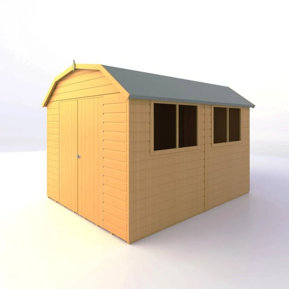 Shires Barn 10x8 DD Premium Sheds - L257.4 x W311.4 x H225.6 cm in Light Tan 2