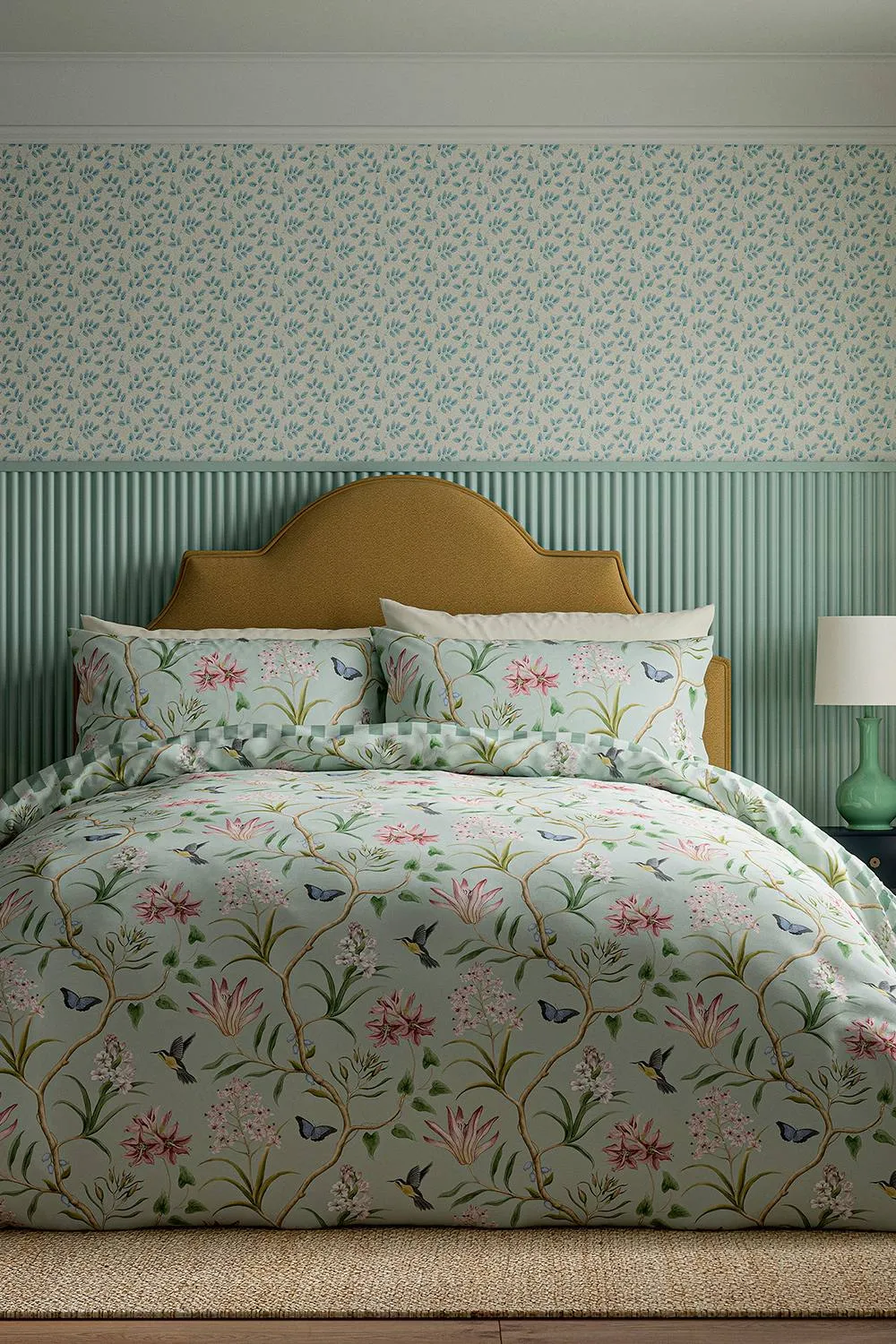 Sanderson 'Clementine' Cotton Duvet Cover Set in Aqua