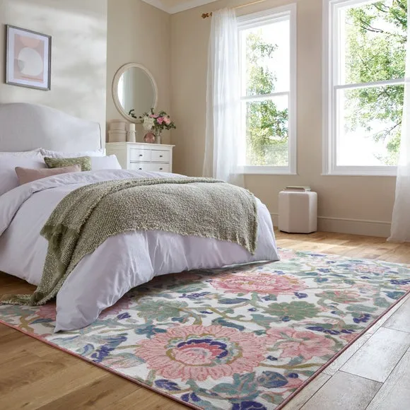 Amberley Floral Washable Rug 1