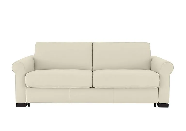 Alcova 3 Seater Leather Sofa Bed with Scroll Arms - Sofas and Armchairs - In Time for Christmas