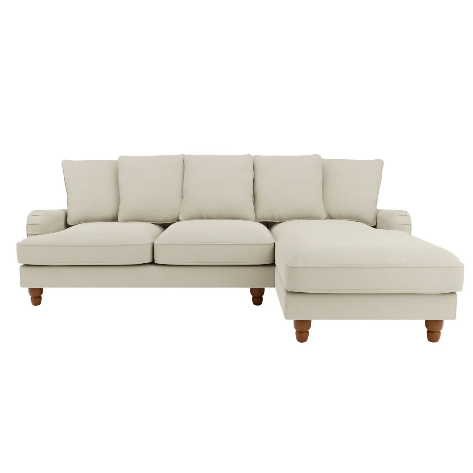 Beatrice Scatter Back Fabric Right Hand Corner Sofa Brown