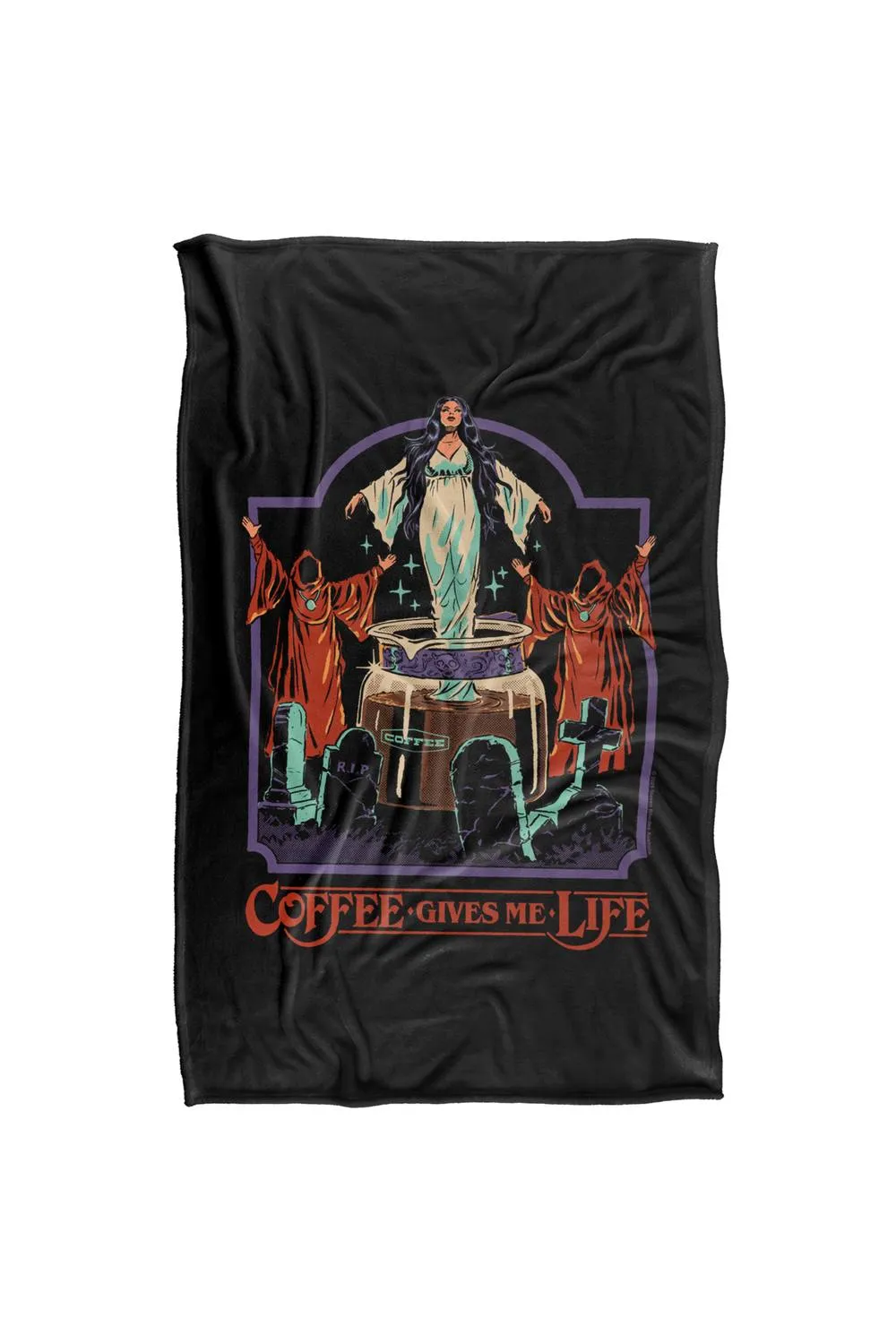 Steven Rhodes Coffee Gives Me Life Silky Super Soft Throw Blanket