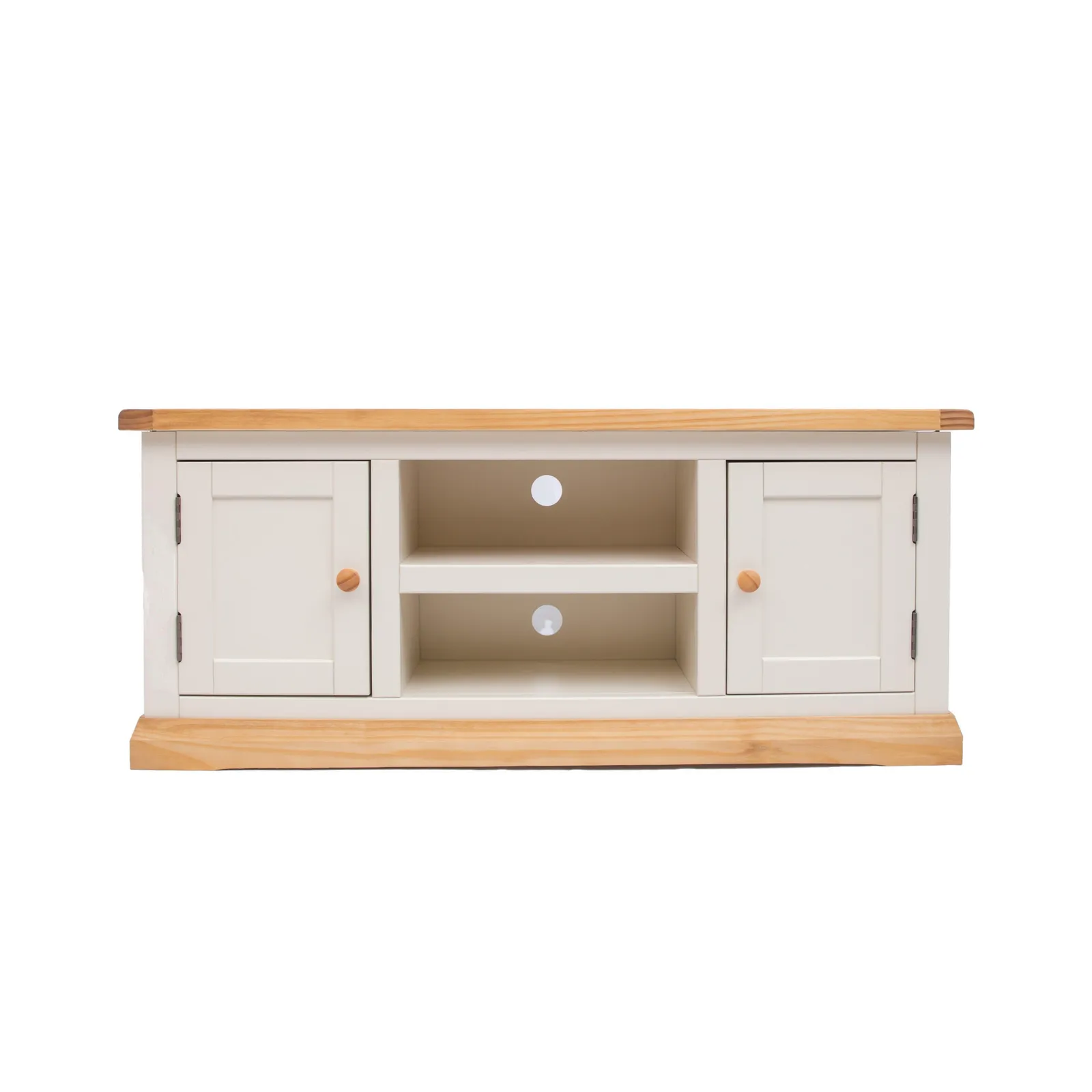 Cabinet Bits Trevi Off-White 2 Door TV Cabinet Wood Knob