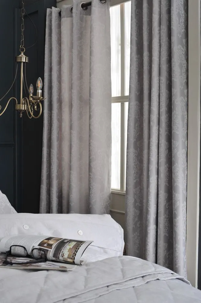 The Lyndon Company Versailles Eyelet Pair of Curtains - Jacquard Lined - 72" or 90" Drop | Deyongs 1846 in Natural 1