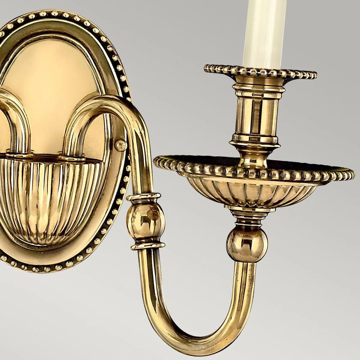 Netlighting Cambridge 2 Light Indoor Candle Wall Light Burnished Brass (Shades Sold Separately) E14 in Yellow 2