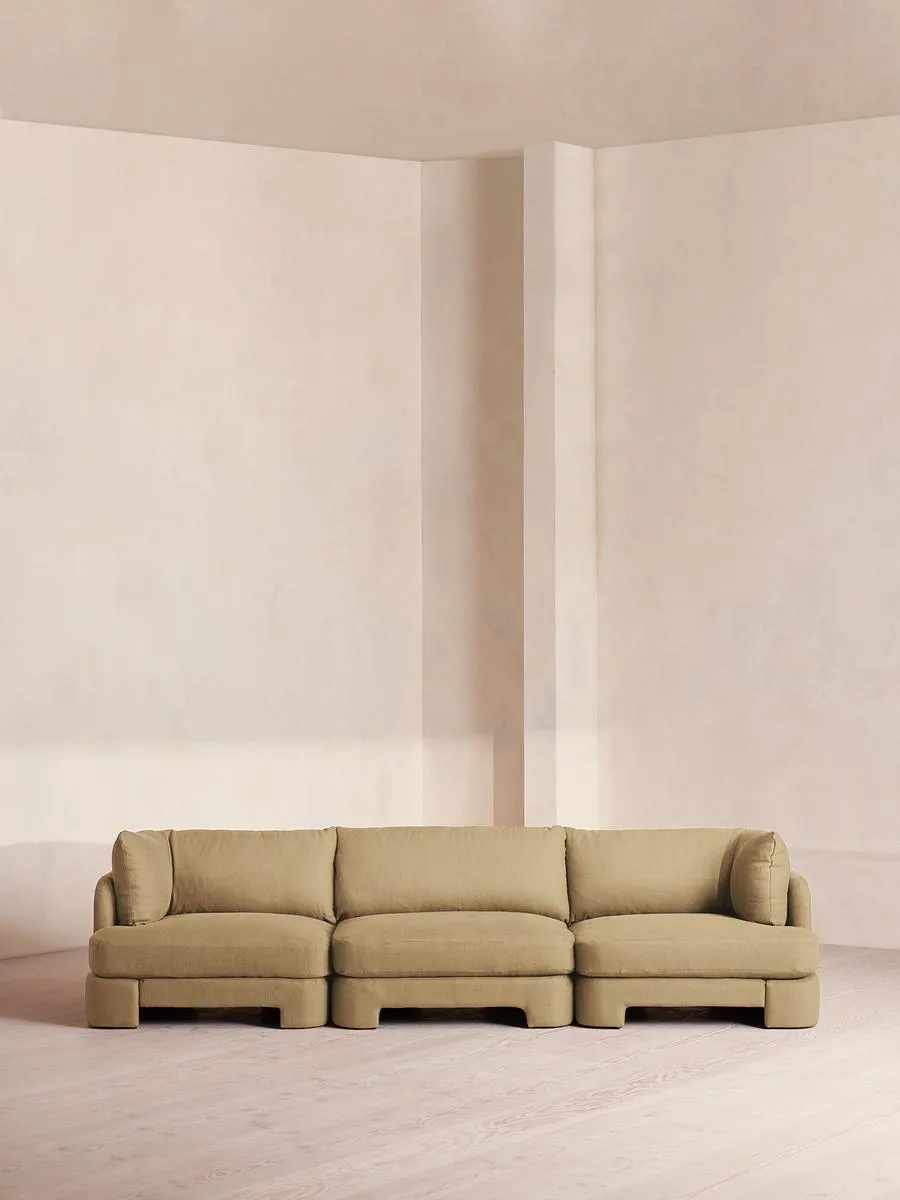 Odell Modular Sofa, Four Seater, Linen, Wheat