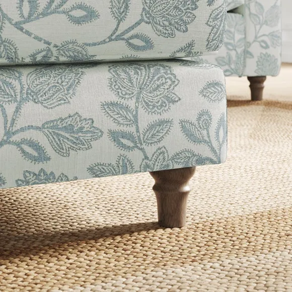 Flori Woven Floral Fabric Footstool 4
