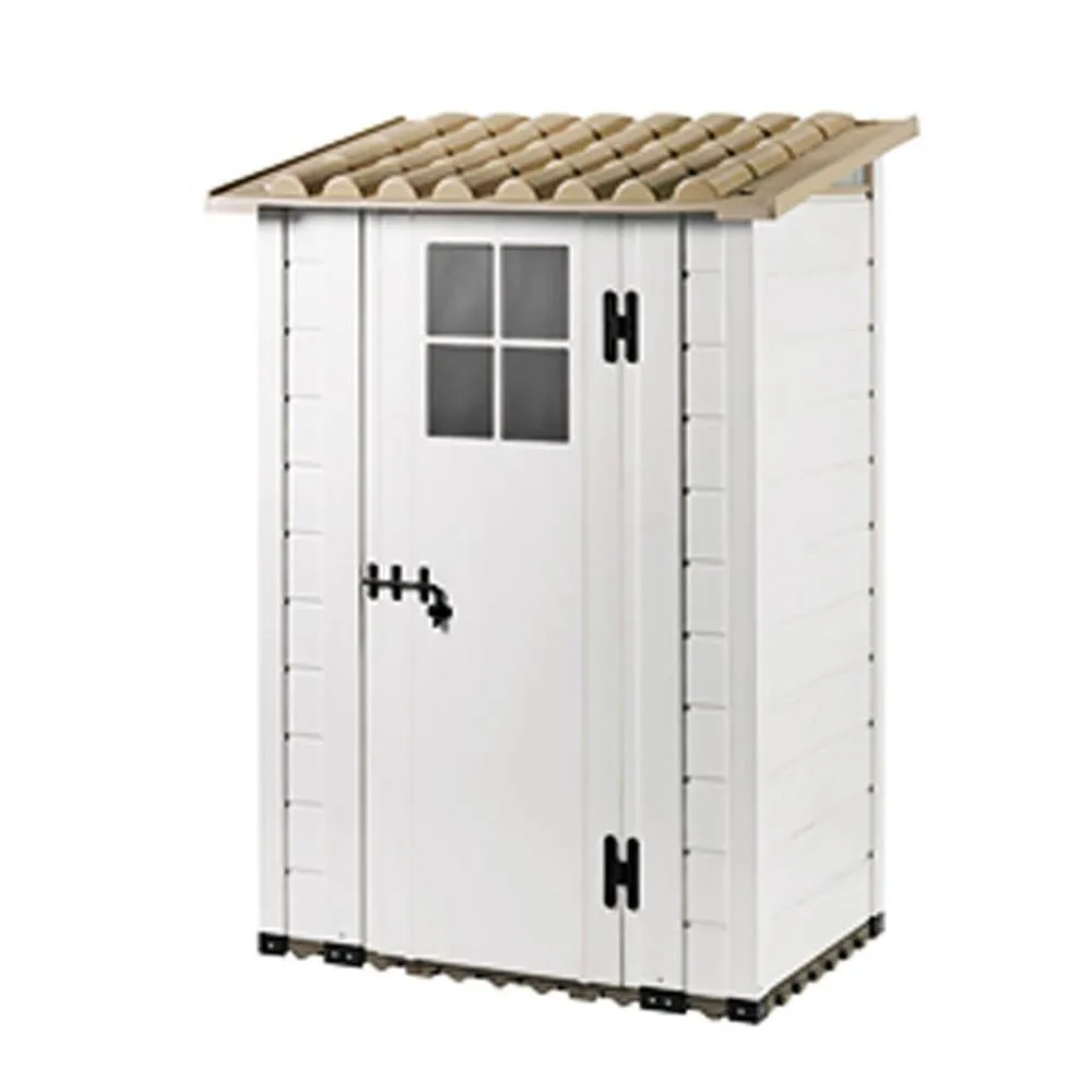 Shires Tuscany Evo 4' x 2'6" 100 Plastic Garden Storage Shed Single door in White
