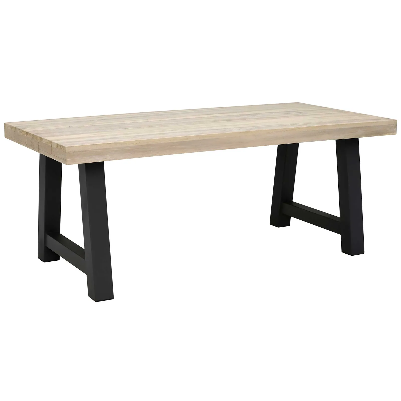 Beach Garden Dining Table, Graphite And Aged Teak
