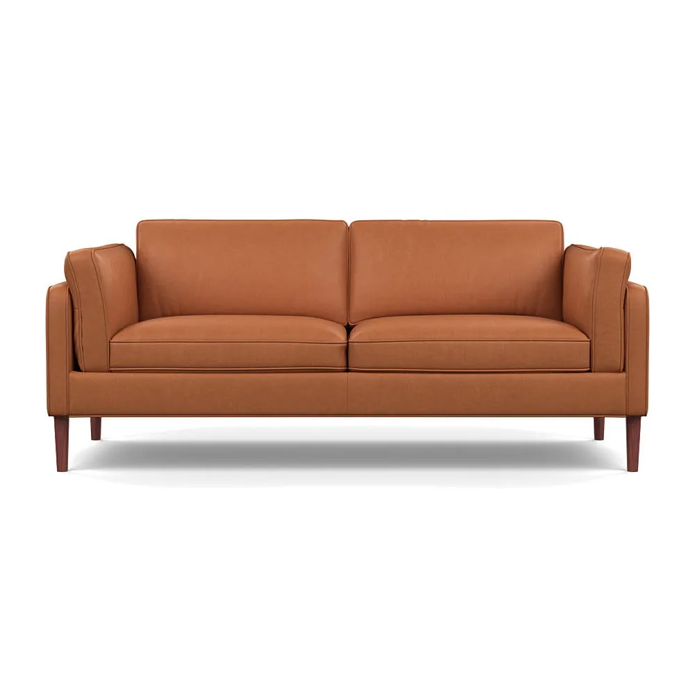 Heal's Sonno 3 Seater Sofa Linea Leather Brown 680 Walnut Feet 1