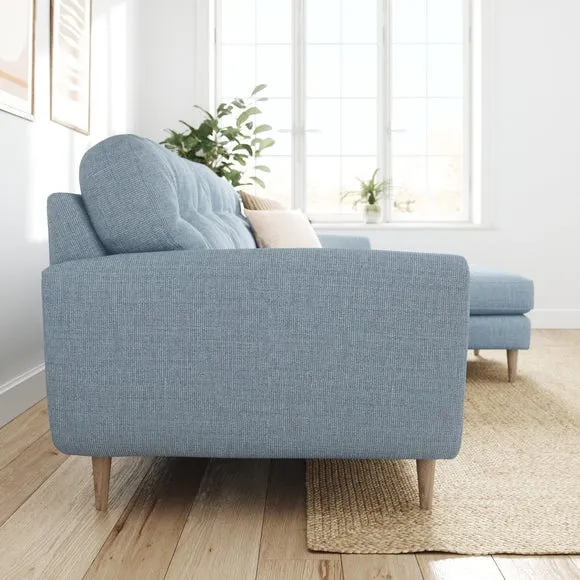 Sven Chunky Tonal Weave Large Corner Chaise Sofa 2