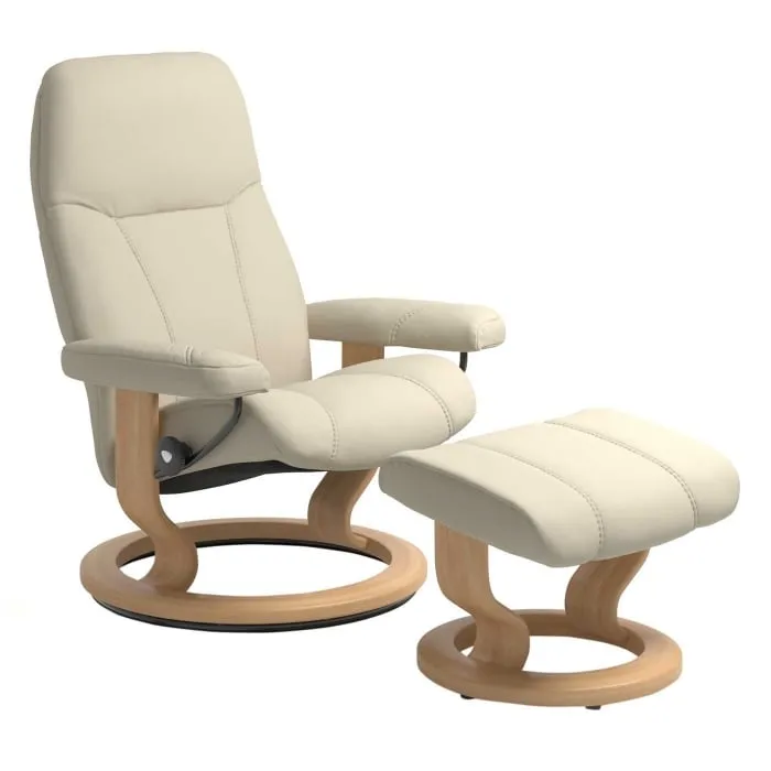 Stressless Consul Medium Chair & Footstool Quickship Leather | Barker & Stonehouse 2