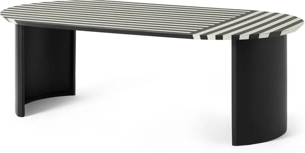 Noorali Coffee table, Black & White Resin