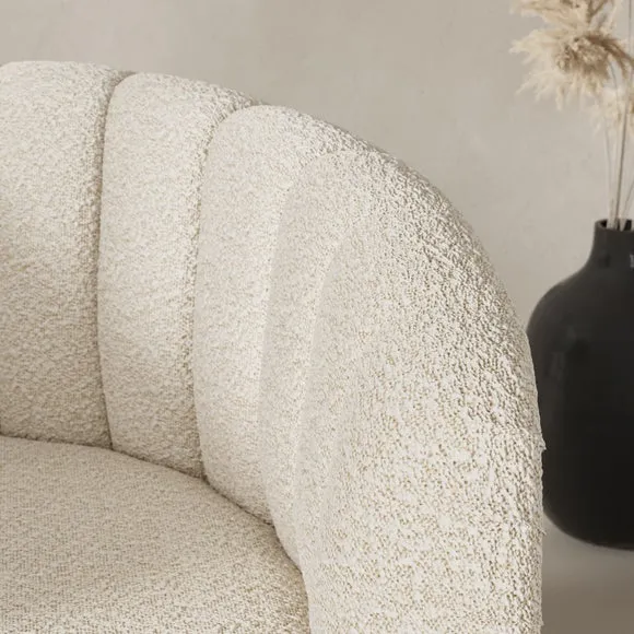 Elena Boucle Scalloped Swivel Chair 4