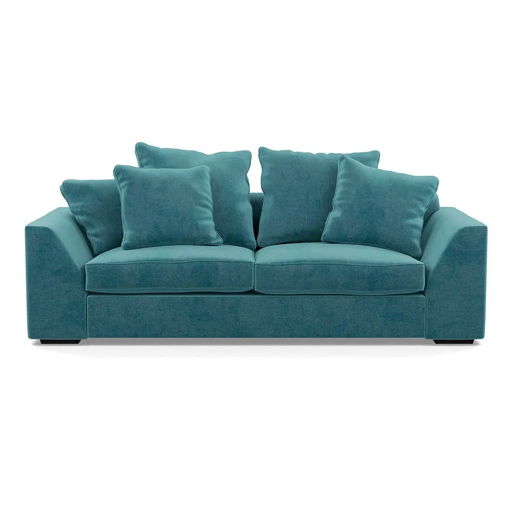 Heal's Cumulus 4 Seater Sofa Smart Luxe Velvet Airforce Blue Black Feet 1