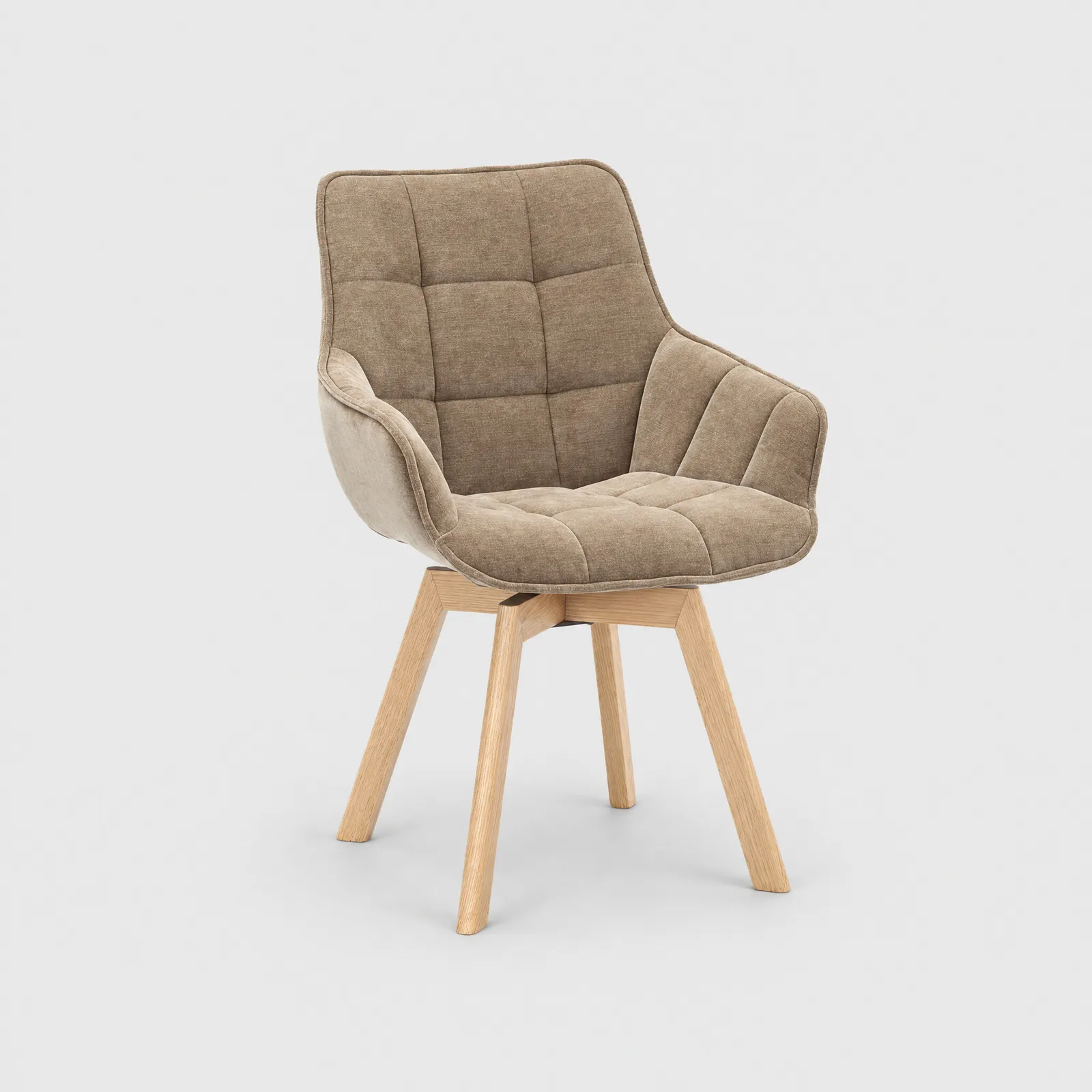 Jasper Dining Armchair With 360 Swivel, Brown Fabric | Barker & Stonehouse 1