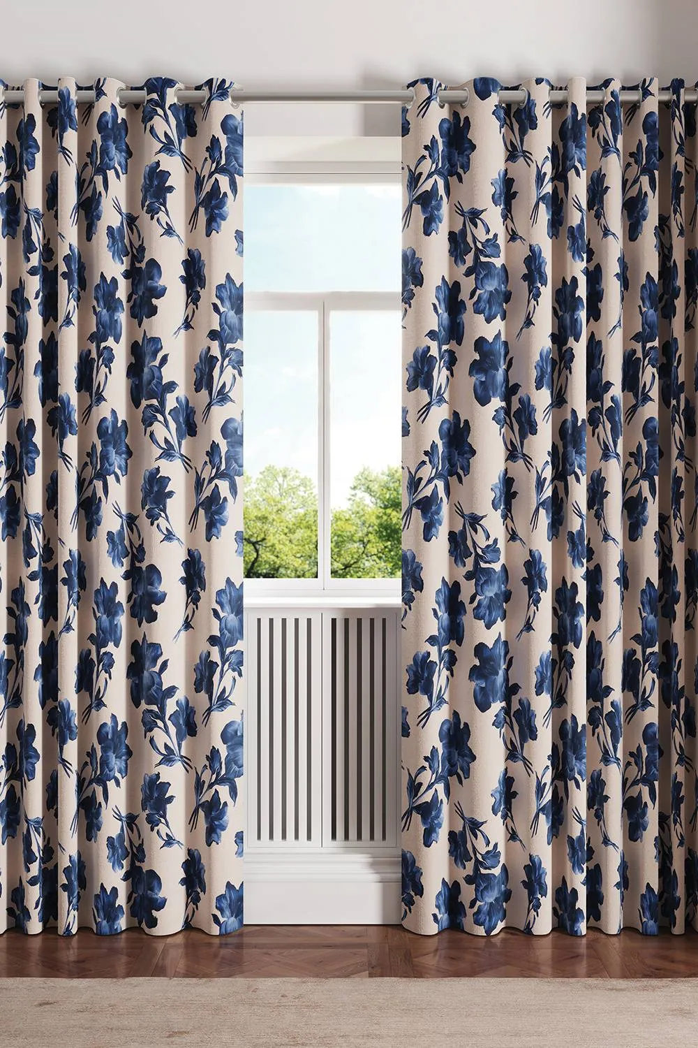 Ted Baker 'Midnight Garden' Lined Curtains in Blue