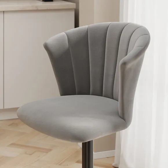 Kendall Bar Stool with Black Legs, Velvet 3