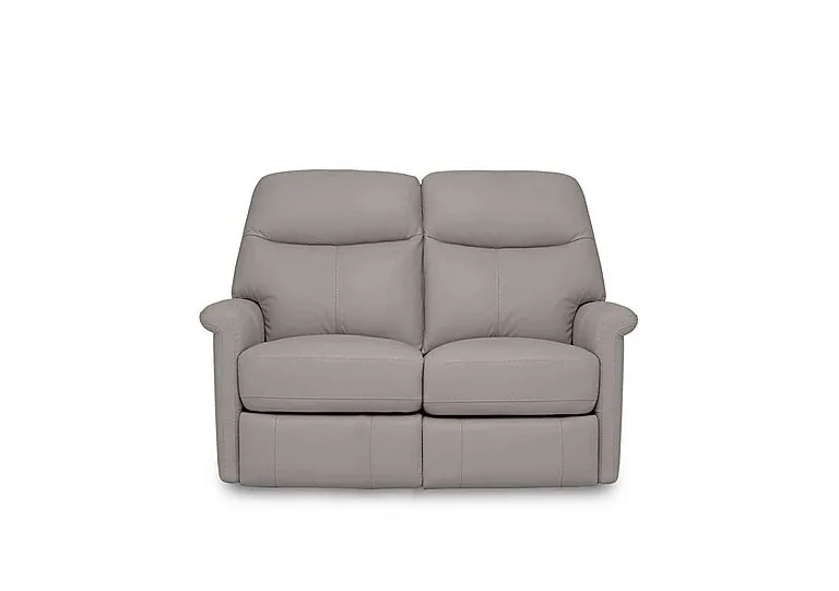 Compact Collection Lille 2 Seater Leather Sofa - Silver Grey