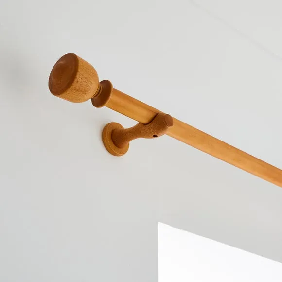 Tulip Urn Wood Curtain Pole 1