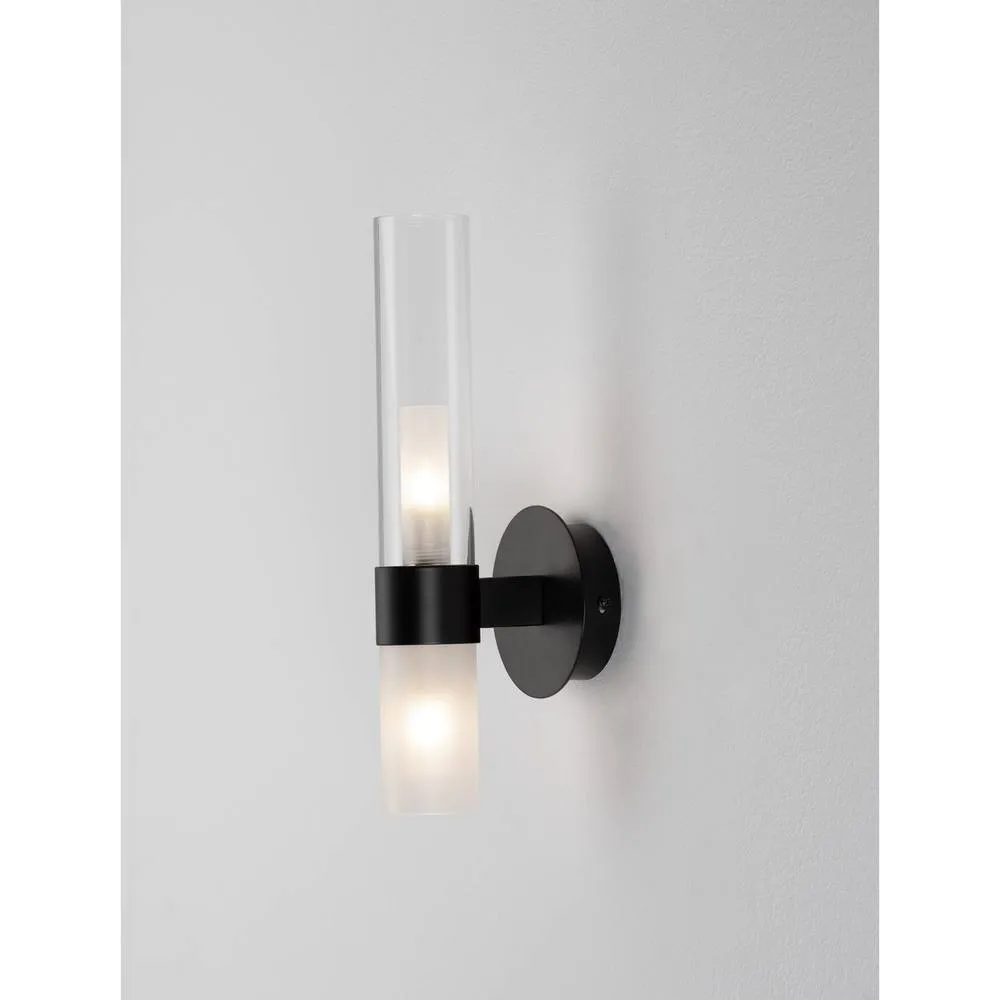 Netlighting Century Wall Lamp Matt Black Clear Frost LED G9 2x5W 5