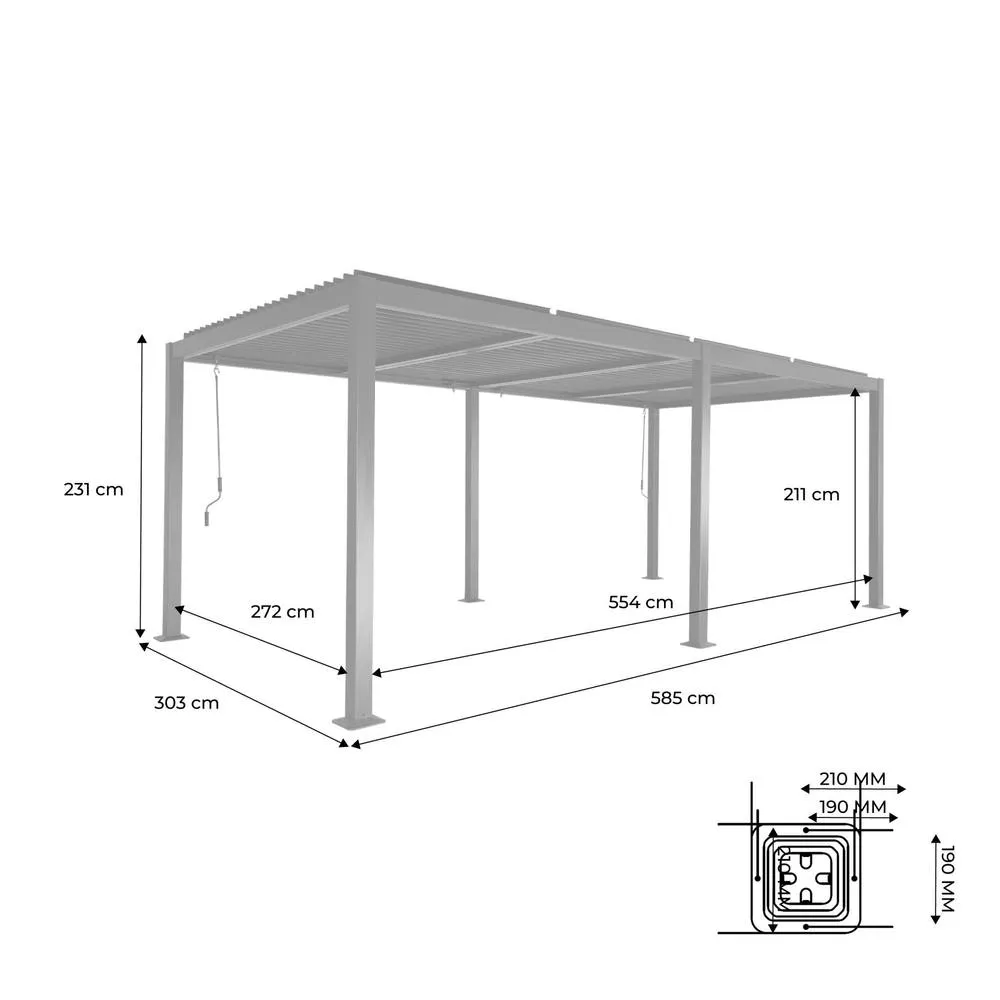 sweeek Louvered pergola aluminium & steel 6 x 3m in Black 5