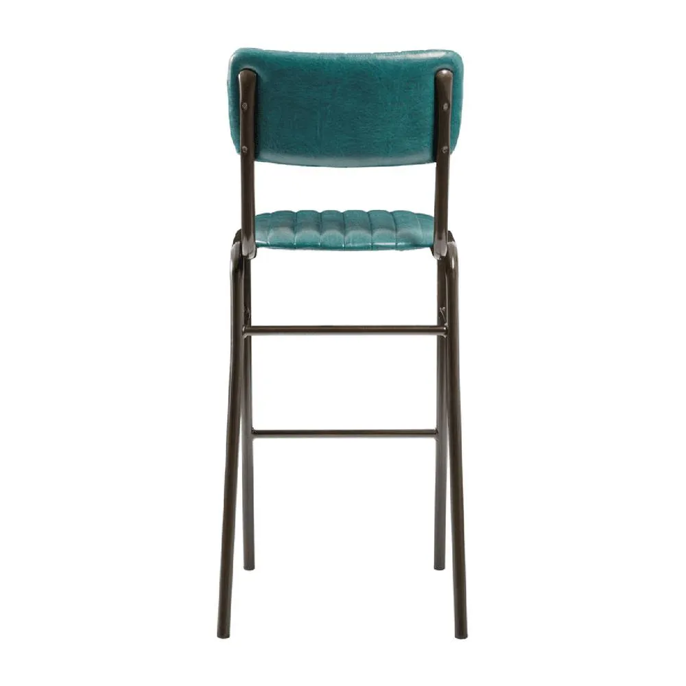 netfurniture Richmond Padded Industrial Style Bar Stool in Teal 2