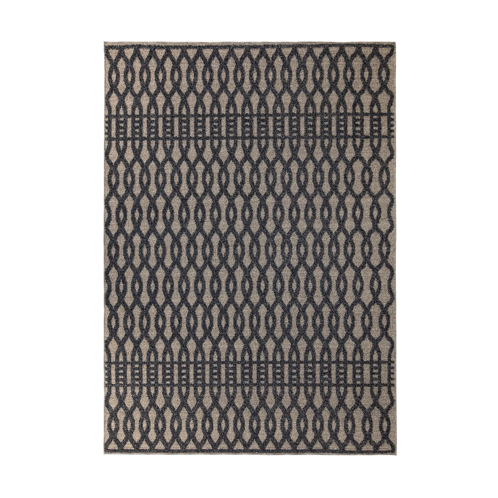 Greenwich Geometric Rug Blue, Grey and Beige