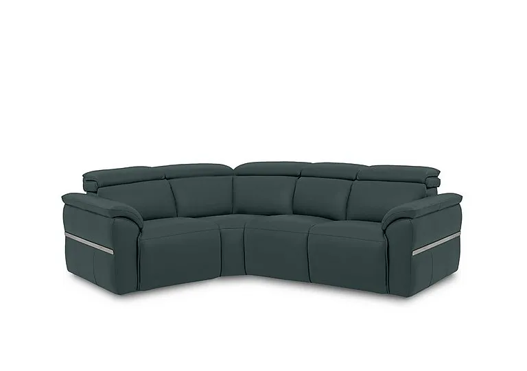 Dolomite Small Leather Left Hand Facing Corner Sofa
