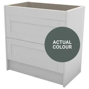 Duarti By Calypso Highwood 800mm Full Depth 2 Drawer Floor Standing Vanity Unit - Woodland Green