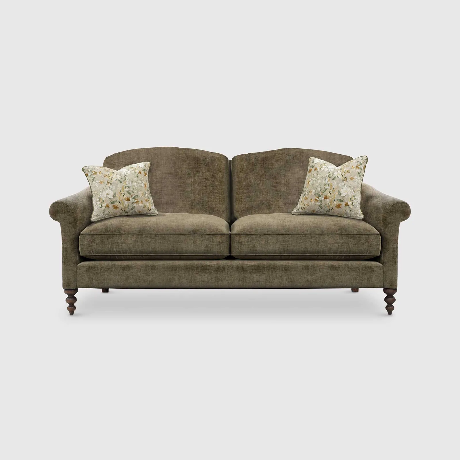English Heritage Clover 26 Small Sofa With Pre Set Scatters, Green | Barker & Stonehouse 1
