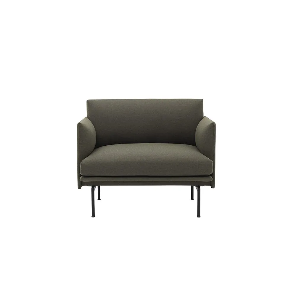 Muuto Outline Armchair Kvadrat Fiord Fabric Dark Green 961 2