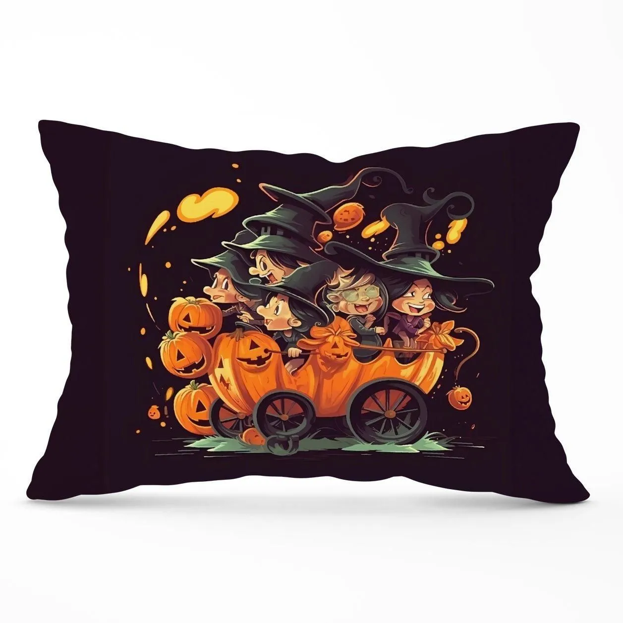 Warren Reed - Designer A Magical Pumpkin Carriage Cushions in Orange