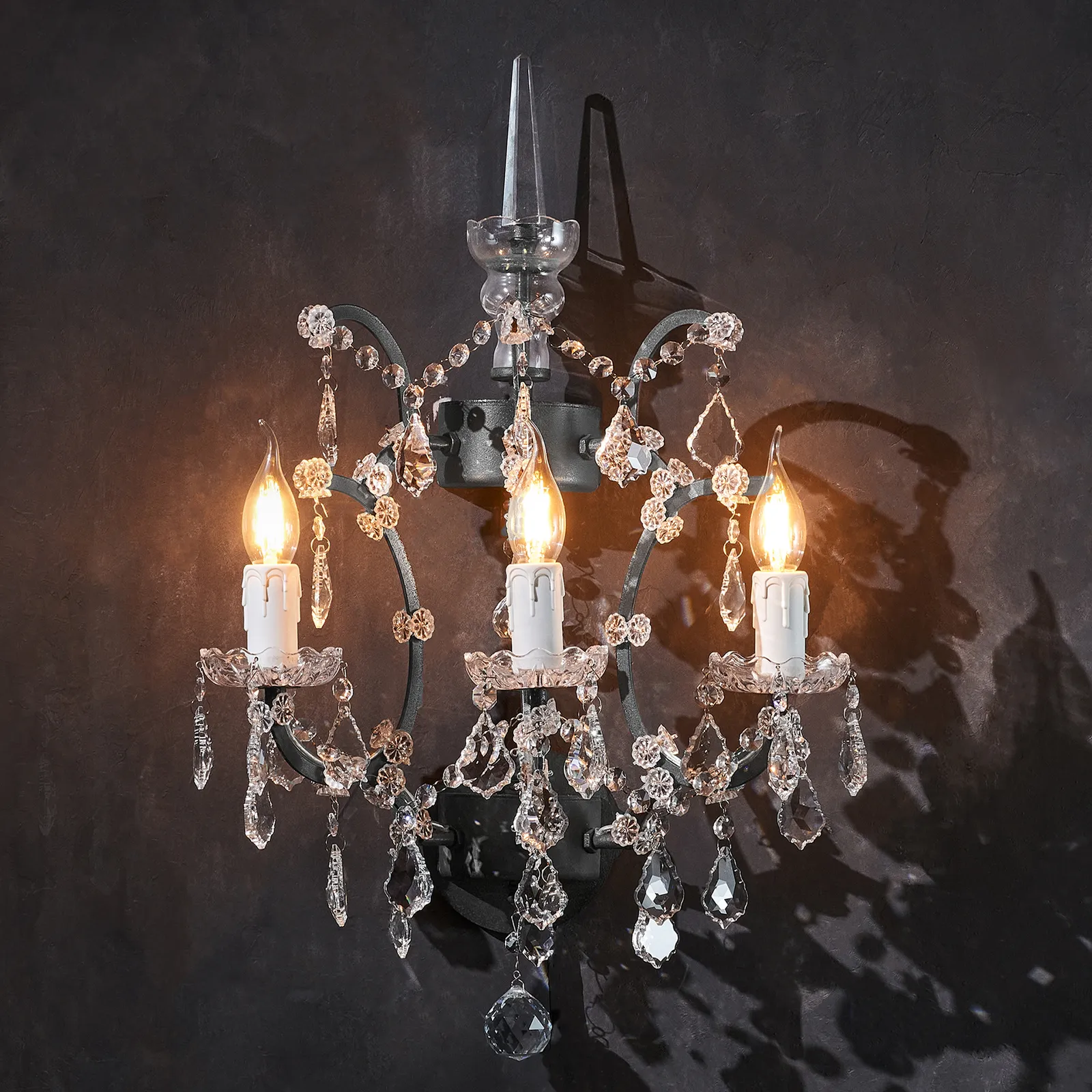 Timothy Oulton Crystal Sconce, Brown Metal | Barker & Stonehouse