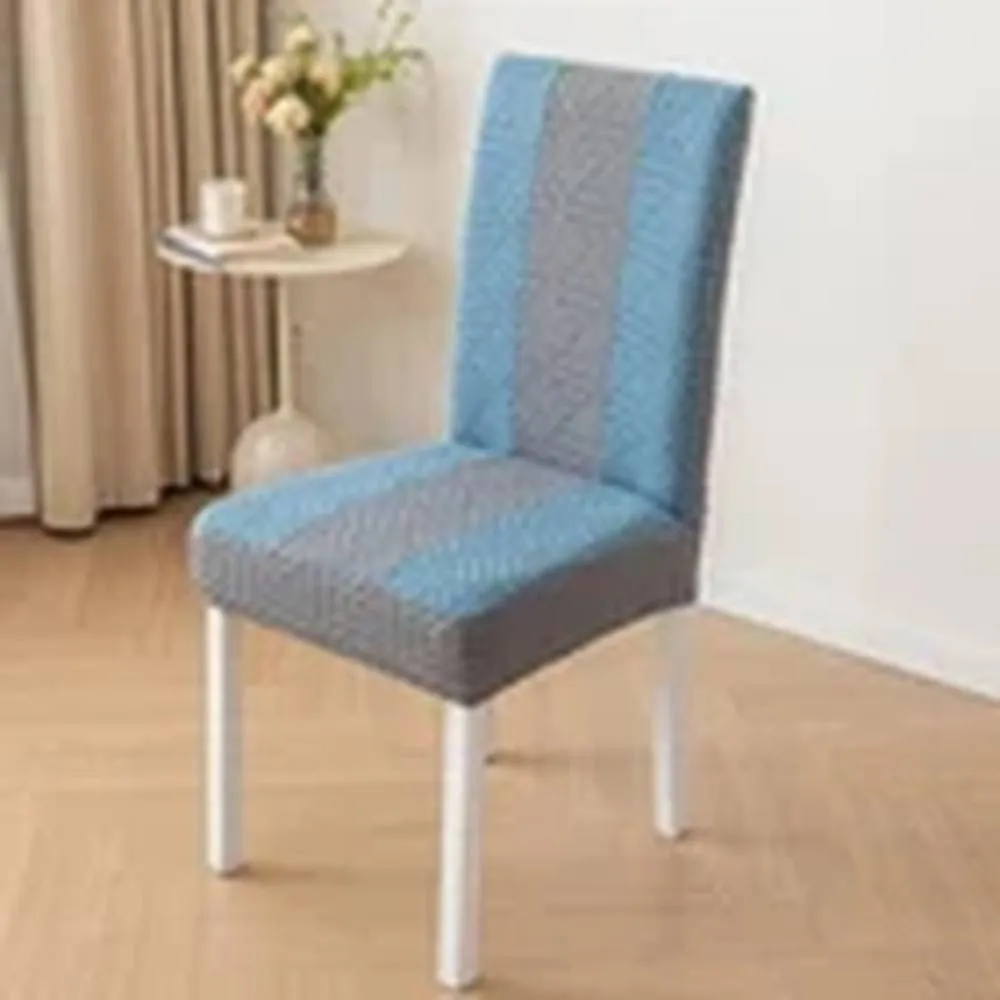 Havendro Blue Stretch Chair Covers Jacquard Dining Room Chair Slipcovers