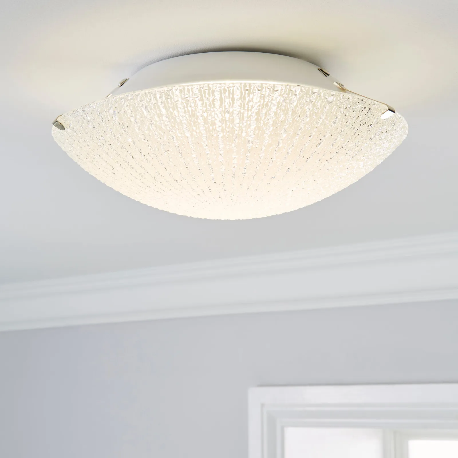 Rocco 1 Light LED Glass Flush Ceiling Fitting Clear
