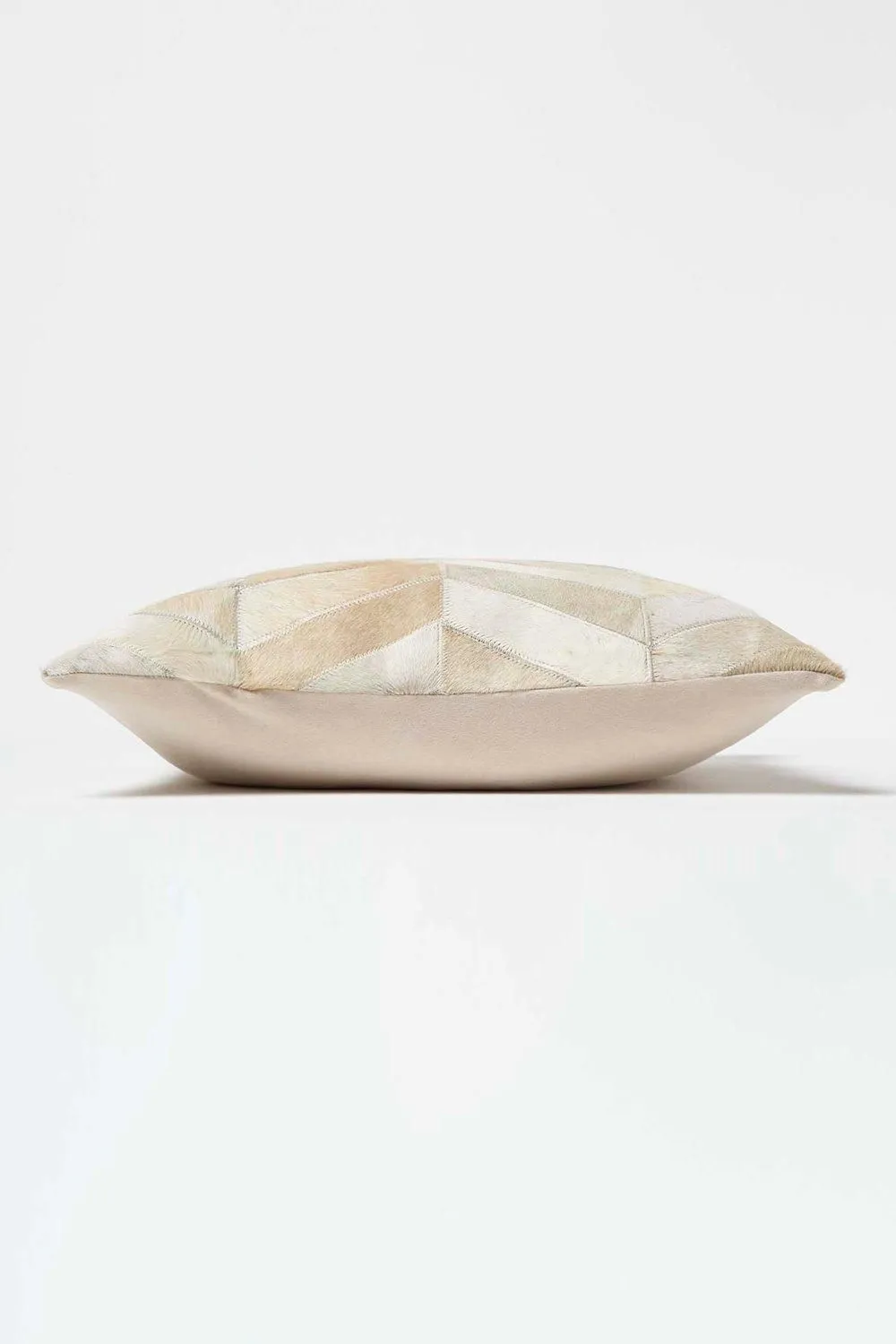 Homescapes Cream & Grey Leather Cushion 45 x 45 cm 4