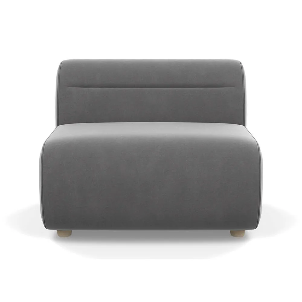 Heal's Lilli Large Single Module Smart Velvet Mercury Natural Beech Feet
