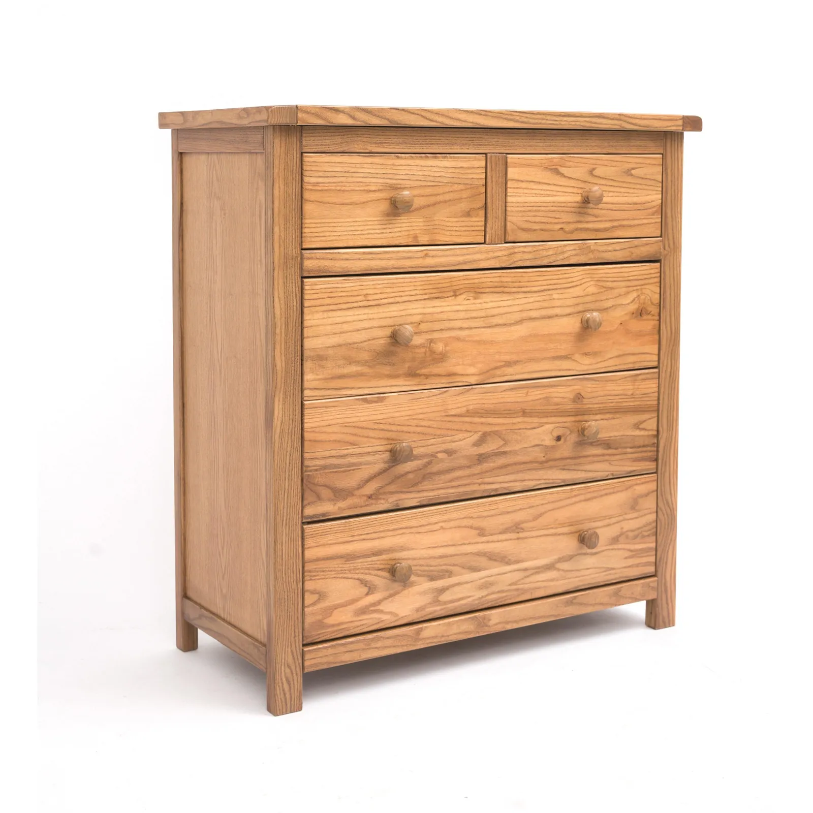 Cabinet Bits Trivento 5 Drawer Chest of Drawers Wood Knob in Natural 2
