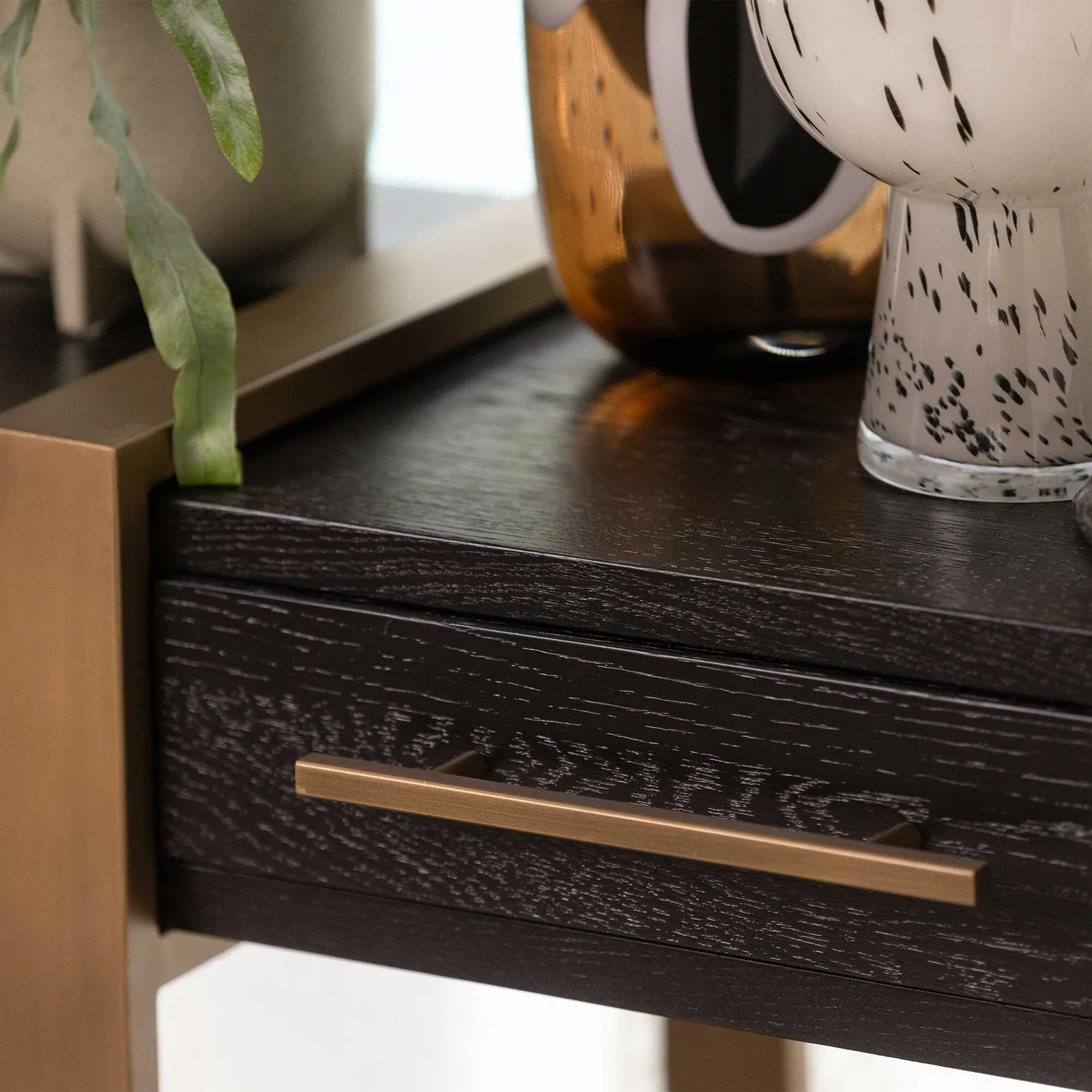 Lysa 3 Drawer Console Sideboard, Brown Oak | Barker & Stonehouse 5