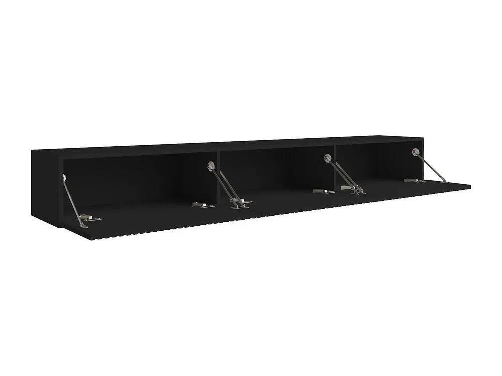 Vente-unique Floating TV Unit With 3 Doors - Black - DANTAY 6