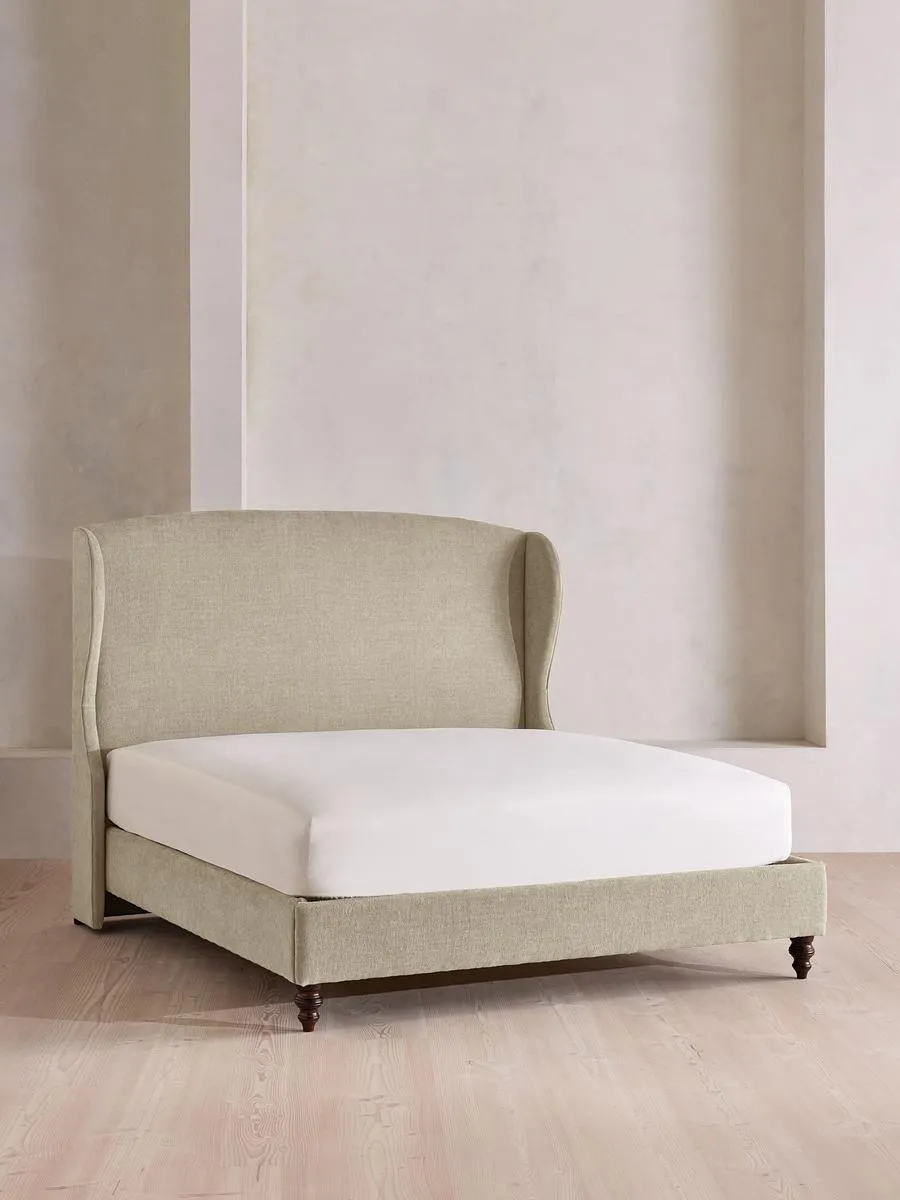 Rivas Bed, Super King, Linen Chenille, Stone