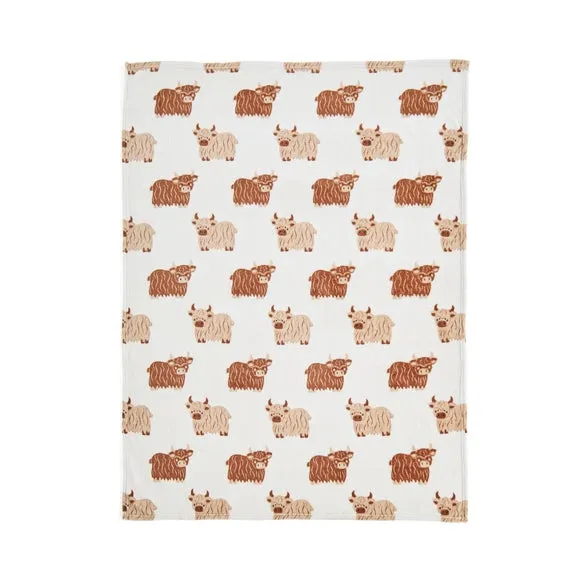 Highland Cow Fleece Throw Blanket, 130cm x 170cm 4